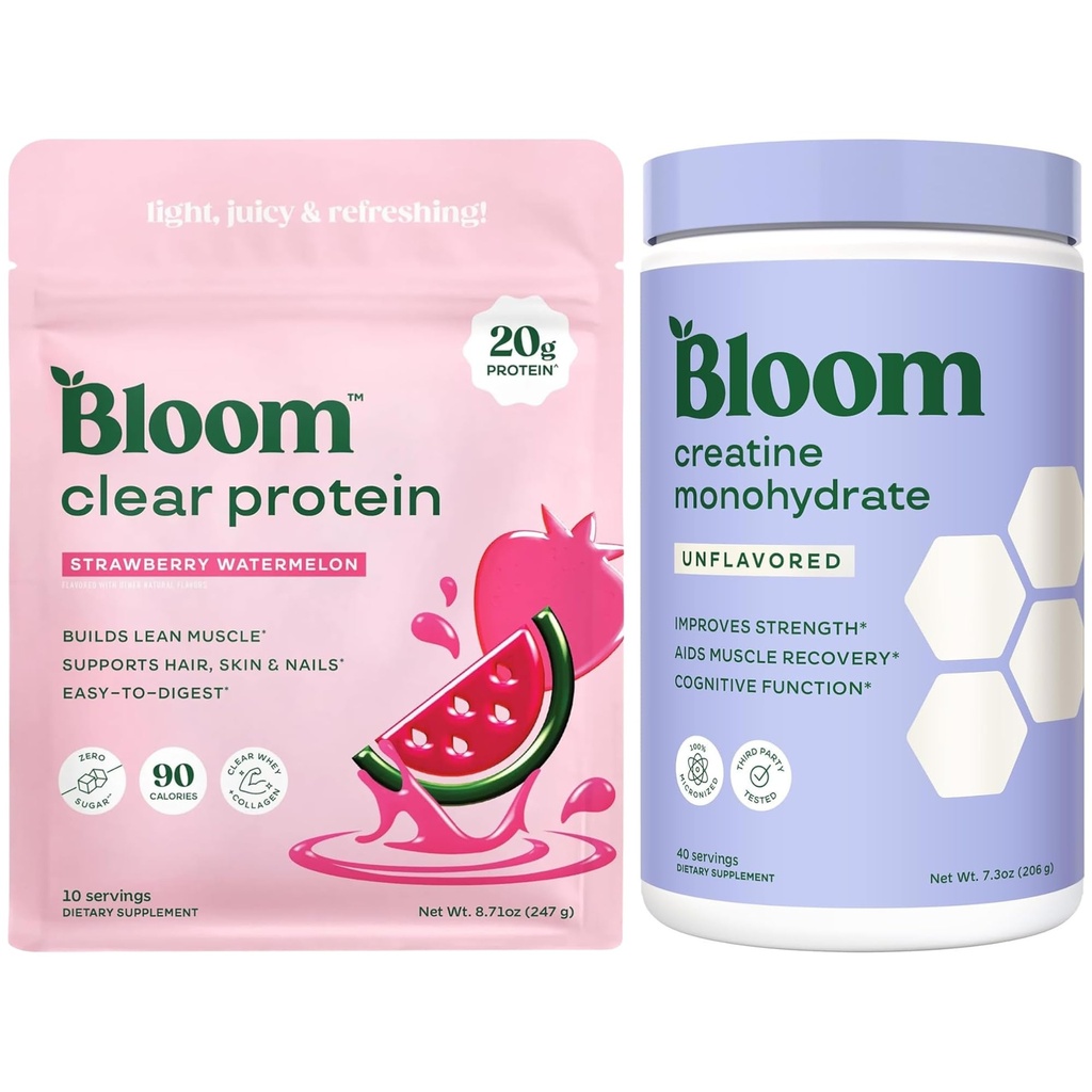 Bloom Clear Protein and Unflavored Creatine Bundle