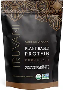Truvani Vegan Pea Protein Powder ← Chocolate Silencio 20g Org Orgánica Proteína basada en plantas Silencio 18 Servings ← Keto TENIDO Gluten &amp; Dairy Free ANTE Bajo Carb