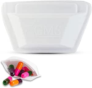 GMS Squeezable Pocket Pill Case - Small, Lightweight Pill Organizer Ideal para viajar - Mantiene los medicamentos de forma segura - Diseño robusto con fácil acceso libre de Fusss - Pocket Sized & Discreet