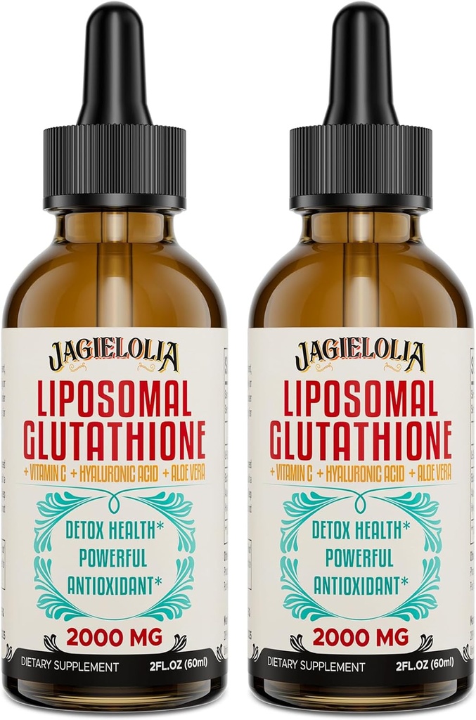 Liposomal Glutathione Liquid 2000MG – Antioxidant Detox Supplement for Women & Men, Aging Defense, Liver Function & Energy, with Hyaluronic Acid + Aloe Vera + Vitamin C, Natural & Vegan, 4 FL.OZ