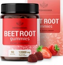 HerBAMAMA Beet Root Gummies - 12000mg Red Beets with Black Pepper Extract for General Support - Vegan, Non-GMO Antioxidant Suplemento - 90 Pectin-Based Strawberry-Flavored Chews