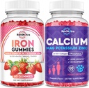 Iron Gummies Supplement for Adults & Kids | Calcium Potassium Magnesium Gummies | Bundle