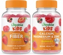 Niños de fibra prebiótica vital + magnesio de calcio &amp; niños de cinc, grupo de gummies - Tasting grande, suplemento de vitaminas, gratis de Gluten, GMO libre, goma picable
