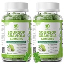 (2 Pack) Soursop Graviola Gummies - Soursop Leaves Extract w/Vitamin C, Zinc &amp; Whole Natural Food for Immunity, Liver, Zzz & Antioxidant, Gluten Free, Vegan, 120 Gummies