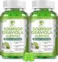 (2 Pack) Soursop Graviola Gummies - Soursop Leaves Extract w/Vitamin C, Zinc &amp; Whole Natural Food for Immunity, Liver, Zzz & Antioxidant, Gluten Free, Vegan, 120 Gummies