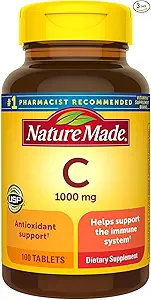 Nature Made Vitamina C 1000 mg Tabletas, 100 Cuenta para Ayudar al Sistema Inmunitario