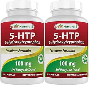 Mejores Naturales 2 Packs 5-HTP (5-hidroxitryptofan) 100 mg 120 cápsulas