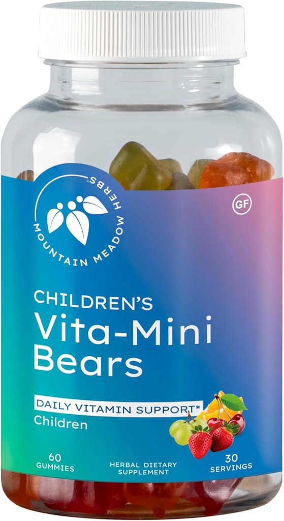 Sierra Meadow Herbs Vita-Mini Bears for Children ← Multivitamin with Biotin, Folic &amp; Pantothenic Acid, Iodin, Zinc ← para el desarrollo saludable de los niños ¦ Fruit Gummies, 60 ct.