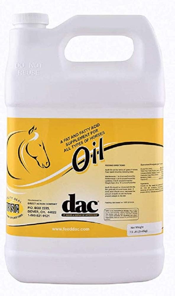 DAC aceite Gallon Jug Caballo Peso Gain Calorie Fatty Acid Coat Skin Health Suplemento