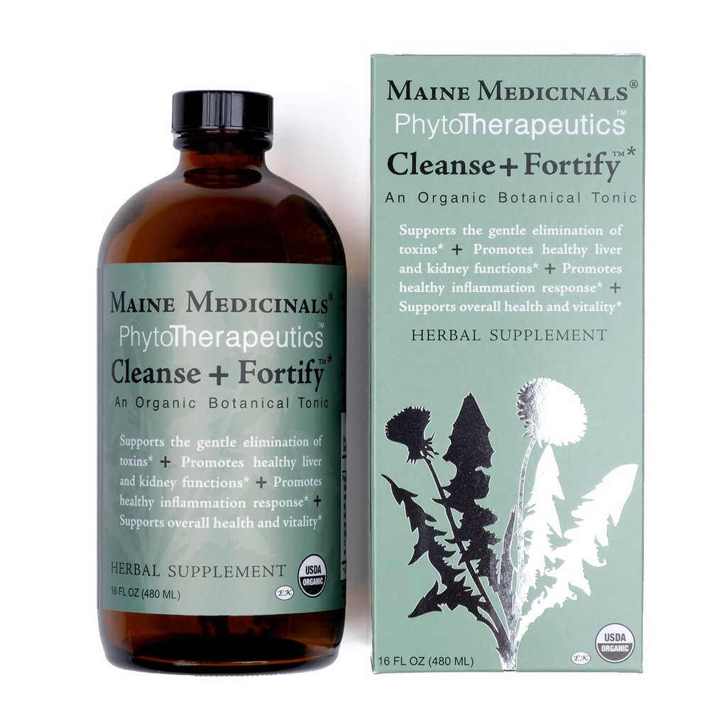 Cleanse + Fortify Organic Liver Detox and Kidney Cleanse with Adaptogens 16 fl oz (32 Servings) USDA Certified Organic