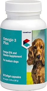 Omega-3 y suplemento de vitamina Softgel Capsules Perro medio, 31-60 lbs 60 ct