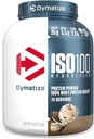 Dymatize ISO100 Whey Protein Powder Isolate, Cookies &amp; Cream, 25g de Protein, 5 libras, 5.5g BCAAs, Menos Than 120 Cal., Gluten Free, 1g Fat, 1g Sugar, 2g Carb (74 Servings)