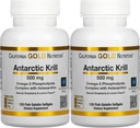 California Gold Nutrition Antártico Krill Oil, Ultra-High Omega-3 con Astaxanthin, Fresa Natural " Lemon Flavor, No GMO, Gluten Free, 500 mg, 120 Fish Gelatin Softgels, 2 Pack