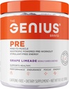 Genius Pre Caffeine-Free Pre Workout Boosted Energy, Focus, Performance Nootropic Formula AlphaSize, Citrulline Malate, CarnoSyn Beta Alanine Endurance, Stamina, Recovery, 20 Servings - Grape Limeade