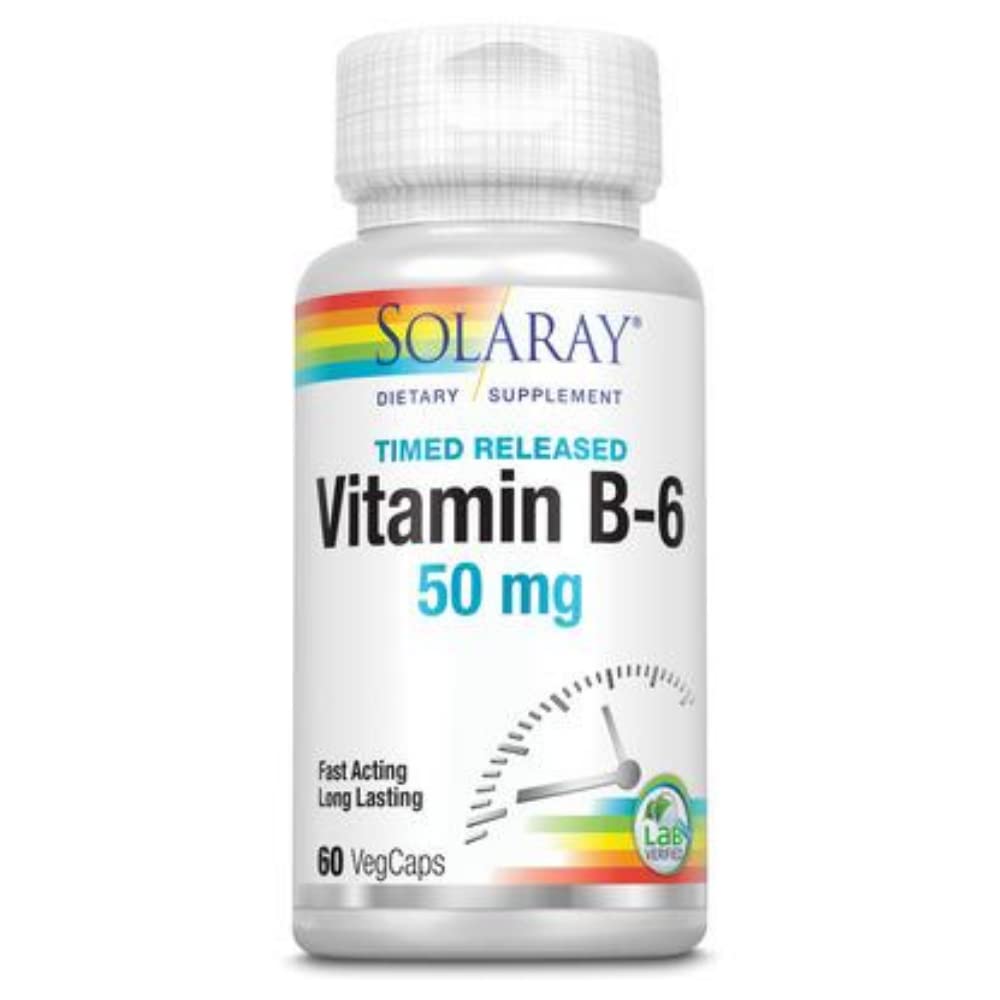 SOLARAY B-6 TSTR Supplement, 50mg, 60 Count