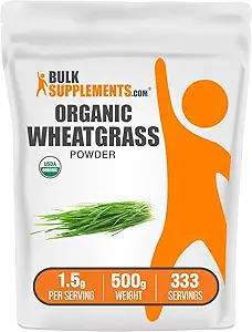 BulkSupplements.com Polvo de Trigo Orgánico - Ecológico Super Verdes Polvo, Superalimentos Suplemento - Vegan & Gluten Gratis, 1,5g por Serving, 500g (1.1 lbs) (Pack of 1)