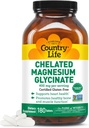 Country Life Chelated Magnesium Glycinate 400mg – High Absorption Magnesium Supplement for Muscle Relaxation, Energy, Bone & Immune Support – Gluten-Free, Vegan, Halal, Non-GMO Verified - 180 Tablets
