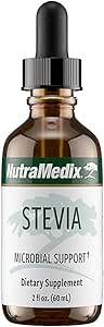 NutraMedix Sweet Leaf Stevia Liquid Drops - Sugar Free Sweetener from Pure Stevia Leaf Extract for Microbial Support - Low Carb, No Añadido Sugar (2 oz / 60 ml)