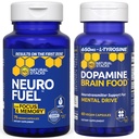 NATURAL STACKS NeuroFuel Nootropic + Dopamine Brain Food Bundle - Supports Memory, Motivation & Focus* - 135 cápsulas totales