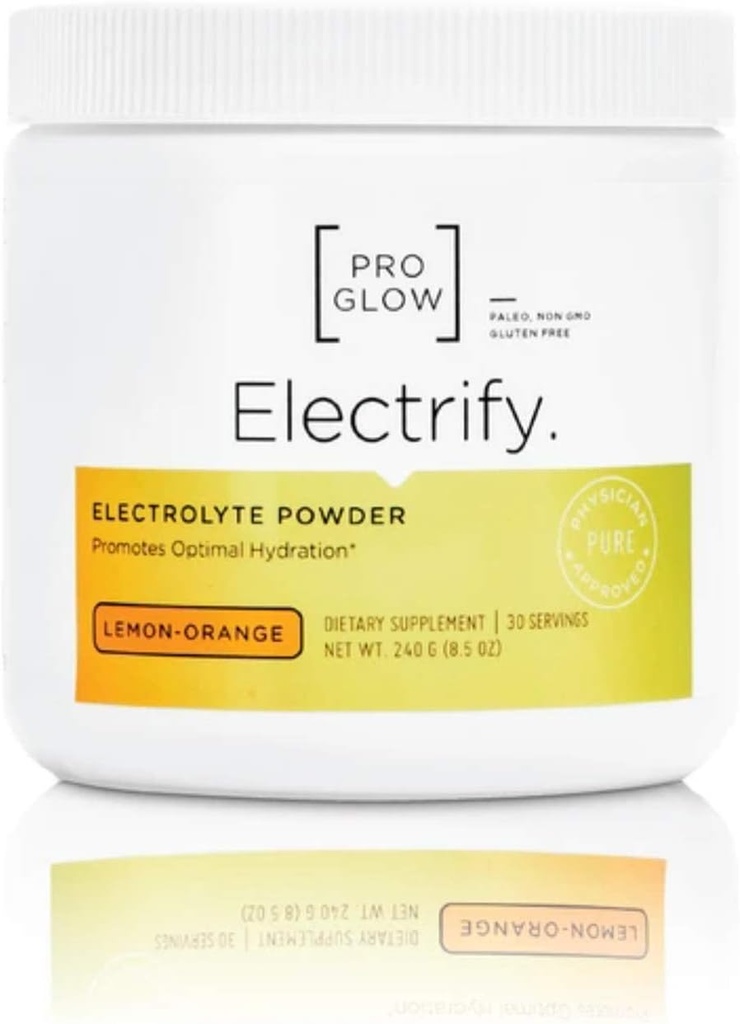 Limón-Orange Electrolyte Replacement Suplemento Polvo con Stevia para Hidratación - ProGlow Electrify (30 Servimientos)