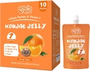 Konjac Jelly Pouch Sabor naranja bebible, Calorias bajas (7 Kcal), 10 Packs, Gluten Gratis, Keto, Sugar Gratis, Baja Carb, Vitamina C Frutas saludables, Regalo de vacaciones