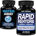 Rapid Rehydr8 Electrolyte Tablets 100 Capsules - with - Water Away - Diuretic Water Pills