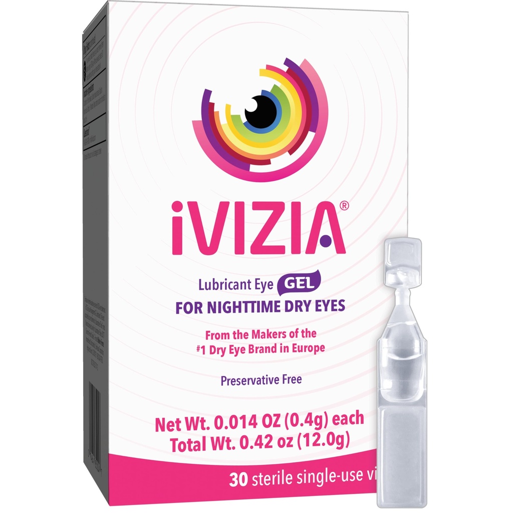 iVIZIA Eye Gel for Nighttime Dry Eyes, Preservative-Free, 30 Single-use vials