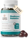 Mushroom Suplemento Gummies- Pure Extract Multi Mushrooms Suplemento- Chaga, Reishi, Cordyceps &amp; Lion's Mane - 50 Day Supply Chewable Gummies (100 pcs)
