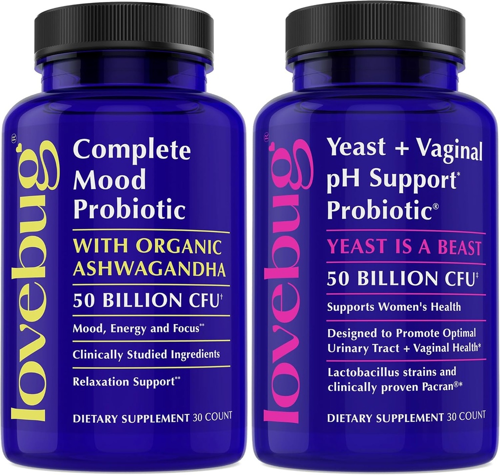 Lovebug Yeast Support y Mood Support Probiotics Bundle