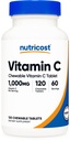 Nutricost Vitamin C Chewable (1,000mg) 120 Tablets - Vegan, GMO-Free, 60 Servings