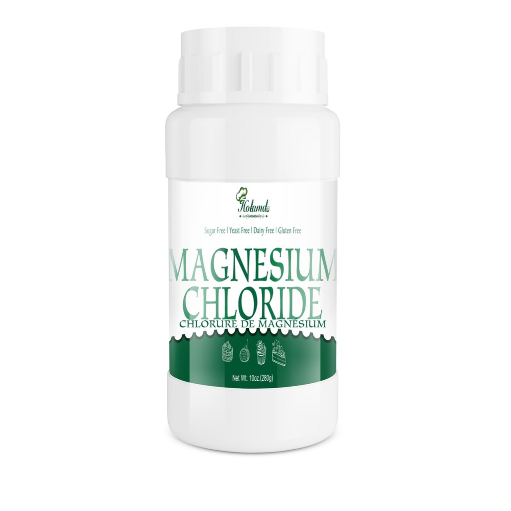10oz/280g Food Grade Magnesium Chloride Powder - 100% Pure Magnesium Chloride, Non-GMO | Coagulant & Acidity Regulator for Jelly, Candy, Pickled Food | Dairy Free, Gluten Free, Sugar Free