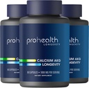 ProHealth, Suplemento Ca AKG (Alpha Ketoglutarate) (1.000 mg por 2 Capsule Serving, 60 cápsulas). Soporta energía celular, función metabólica y procesos de envejecimiento saludables (3 Pack)