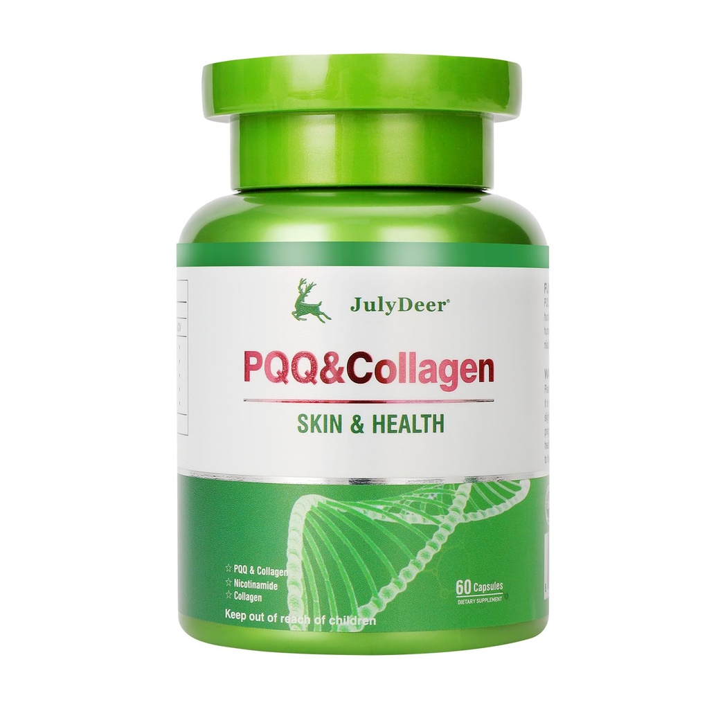 PQQ Suplemento 20mg Silencio (Pyrroloquinoline Quinone) promueve la biogénesis mitocondrial, con Collagen, Nicotinamide, Astaxanthin, ácido hialurónico para el optimizador de energía y el soporte para el sueño, el cabello de apoyo, la piel