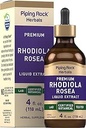 Piping Rock Rhodiola Rosea Tincture  4 FL Oz ← Premium Liquid Extract Silencio Vegetarian ← Alcohol Free ← Non-GMO, Gluten Free