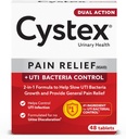 Cystex Dual-Action UTI Doin Relief & Prevention Tablets - 2-in-1 Fórmula Alimenta el malestar " Slows Bacterial Growth - Non-Staining - 48-Count
