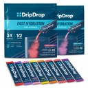 DripDrop Hydration - Electrolyte Powder Packets - Watermelon, Berry, Lemon, Orange, Fruit Punch, Grape, Strawberry Lemonade, Cherry - 64 Cuenta