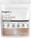 Organixx Collagen Peptides Powder with Vitamin C, Types I, II, III, V, X Hydrolyzed Collagen, Hair, Nail, Skin, Bone & Joint Health, Aging Support, Clean Sourced, Gluten Free, Unflavored, 15 Servings