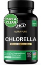 Chlorella Capsules 3000 mg - Muro Célula Cracked Azul Algae Suplemento - Best Natural Detox Cleanse - Vitaminas Minerales Clorofila Píldoras de pólvora de proteína vegana - Hecho en EE.UU.