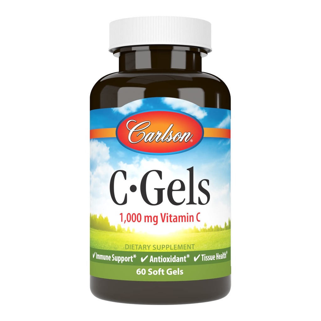 Carlson - C-Gel, 1000 mg Vitamin C, Immune Support & Tissue Health, Antioxidant, 60 Soft gels