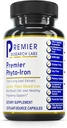 Laboratorios de Investigación Premier Phyto-Iron - Hierro con base vegetal para hombres " Mujeres para el apoyo a la sangre, Suplemento de hojas de curry, Suplementos de hierro, Hierro no hemo, 18 mg de hierro por ser - 120 cápsulas vegetarianas