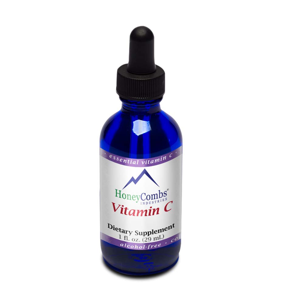 HoneyCombs Vitamin C Liquid Drops High Absorption Vitamin C Supplement Immune Support Antioxidant Vitamin C Drops for Adults Fast Absorbing Liquid Vitamin C with Bioflavonoids Daily Wellness Support