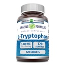 Fórmulas increíbles L-Tryptophan 1000mg Tablets Suplemento Silencio No-GMO TENIDO Gluten Free TEN Made in USA (120 Conde)