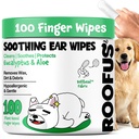 Dog Ear Cleaner Wipes 100 Counts - Vet-Recommended Pet Ear Wipes to Remove Wax, Dirt, Relieve Ear Itching & Inflammation for Dogs & Cats