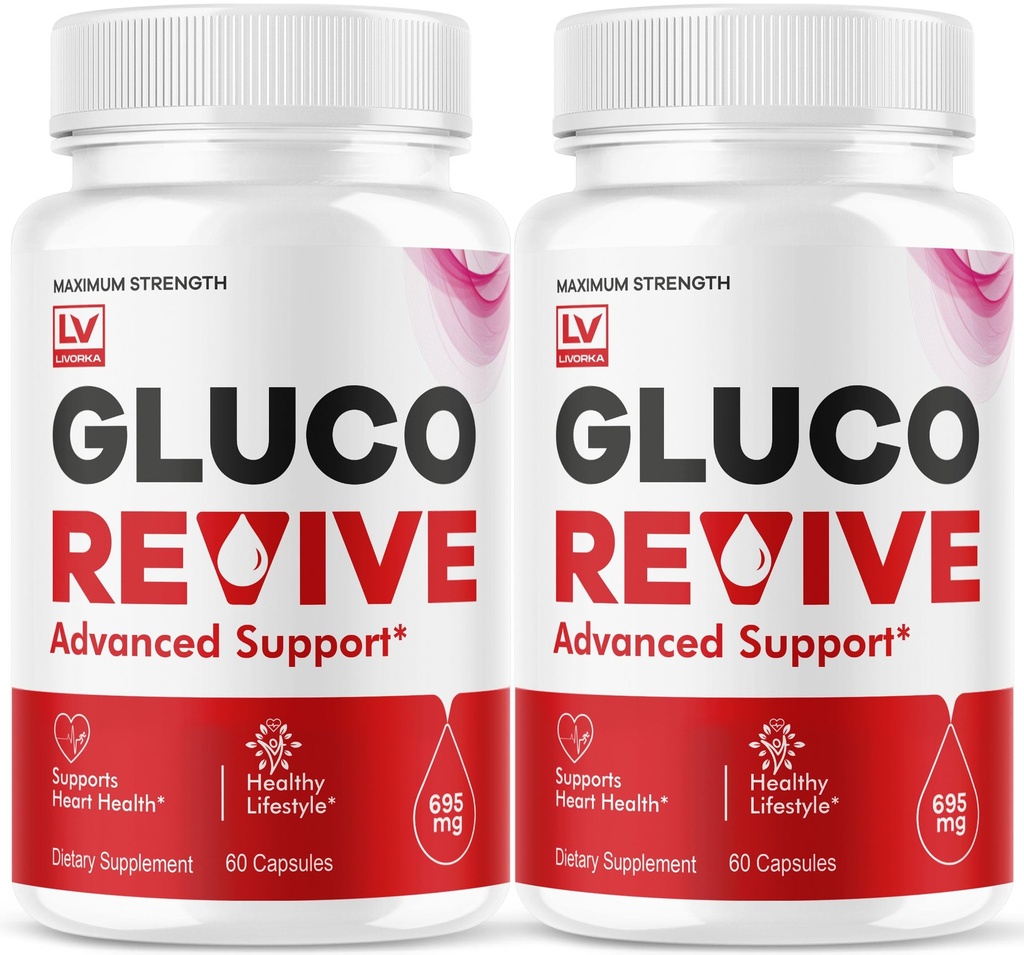 (2 Pack) Gluco Revive - GlucoRevive Pills, Gluco Revive Support, GlucoRevive Capsules, Gluco Revived All Natural Premium Formula, Gluco Revive Pills Reviews, 60 cápsulas para 2 meses