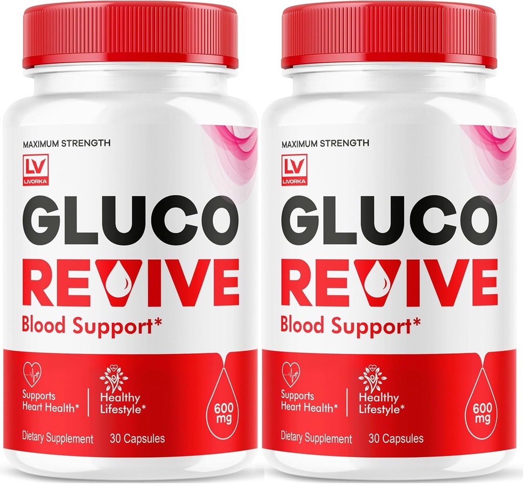 (2 Pack) Gluco Revive - GlucoRevive, Gluco Revive Pills,GlucoRevive Support, GlucoRevive Capsules, Gluco Revived All Natural Premium Formula, Gluco Revive Pills Reviews, 60 Capsules for 2 Months