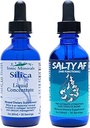 Eidon Líquido Silica Concentrado Mineral y Salty AF Electrolyte Drink Mix - Silica Suplemento para el cabello, la piel y las uñas, gotas de electrolito líquido sin mancha para el agua, No Añadido Sugar, No GMO