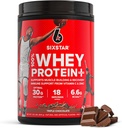 Six Star Whey Protein Powder Plus - Muscle Building &amp; Recovery Fórmula con Whey Isolate Powder, BCAAs, 30g Protein, Immune Support - Post-Workout Suplemento - Triple Chocolate, 1.8 lbs