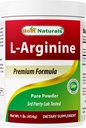 Mejores Naturales L-Arginina Powder 1 Libra - Forma Grado Farmacéutico Puro Libre - Mejor Aminoácidos Suplementos Argininos para Hombre Mujer - Promueve Circulación y Apoyos Salud Cardiovascular