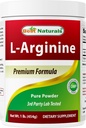 Mejores Naturales L-Arginina Powder 1 Libra - Forma Grado Farmacéutico Puro Libre - Mejor Aminoácidos Suplementos Argininos para Hombre Mujer - Promueve Circulación y Apoyos Salud Cardiovascular