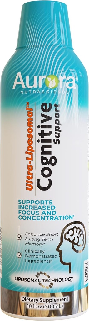 Aurora Nutrascience Ultra-Liposomal Magnesium L-Threonate for Cognitive Support and increased Focus and Concentration, Grape, 30 Servings, 10 fl oz